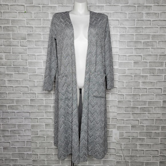 Gray Long Cardigan Sweater - Picture 1 of 8